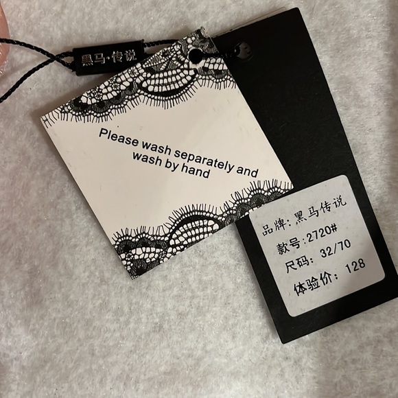 Peach Strappy Bra & Panty Set, 32A/Small - Picture 3 of 5